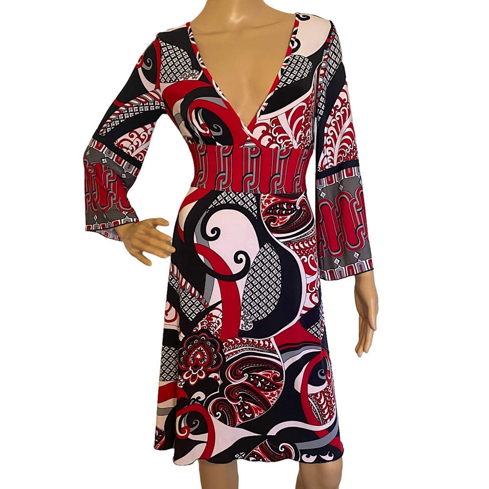 MISS BISOU  | RED & BLACK DRESS  SZ M